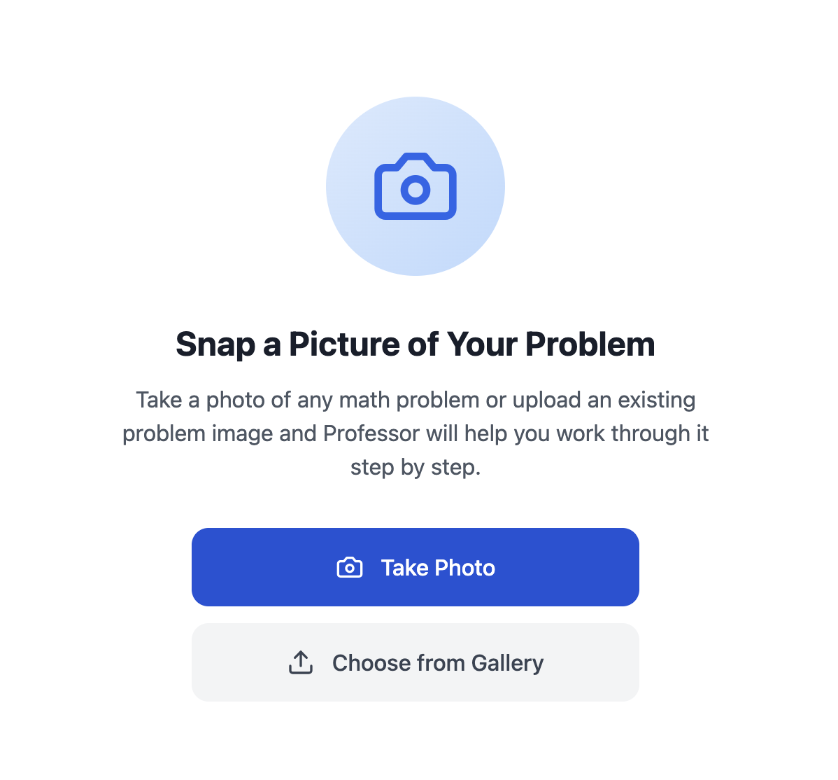Homework Helper - snap a photo of your math problem
