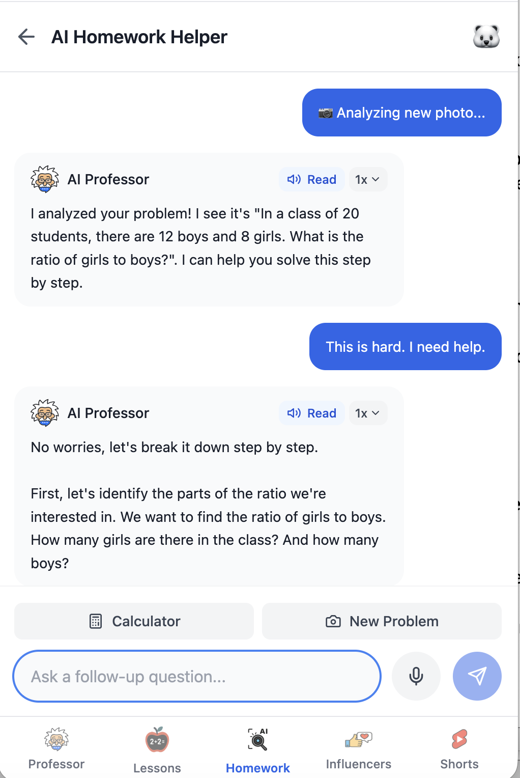 Homework Helper - AI guided step-by-step solution